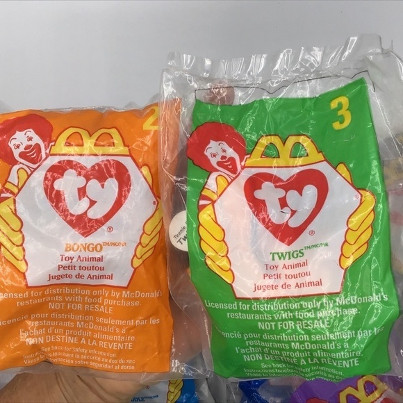 VINTAGE NEW in Package 1998 Lot Of 9 McDonald’s Happy Meal Toys TY Beanie Babies - Picture 5 of 10